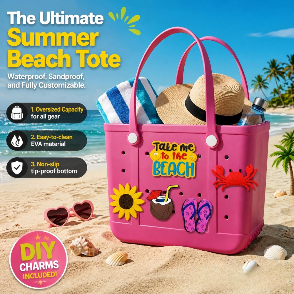 Travel Accessories And Bags - Ladies Oversized Rubber Beach Bag Handbag,