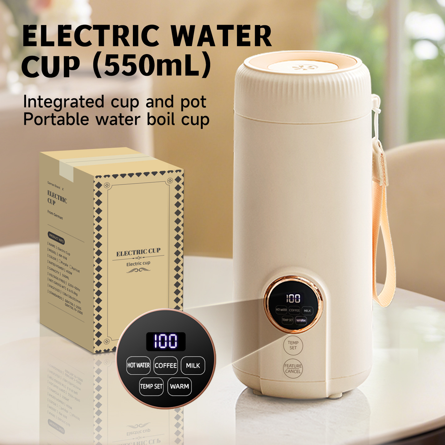 New Smart LED Digital Display  - Portable Travel Kettle recension och pris