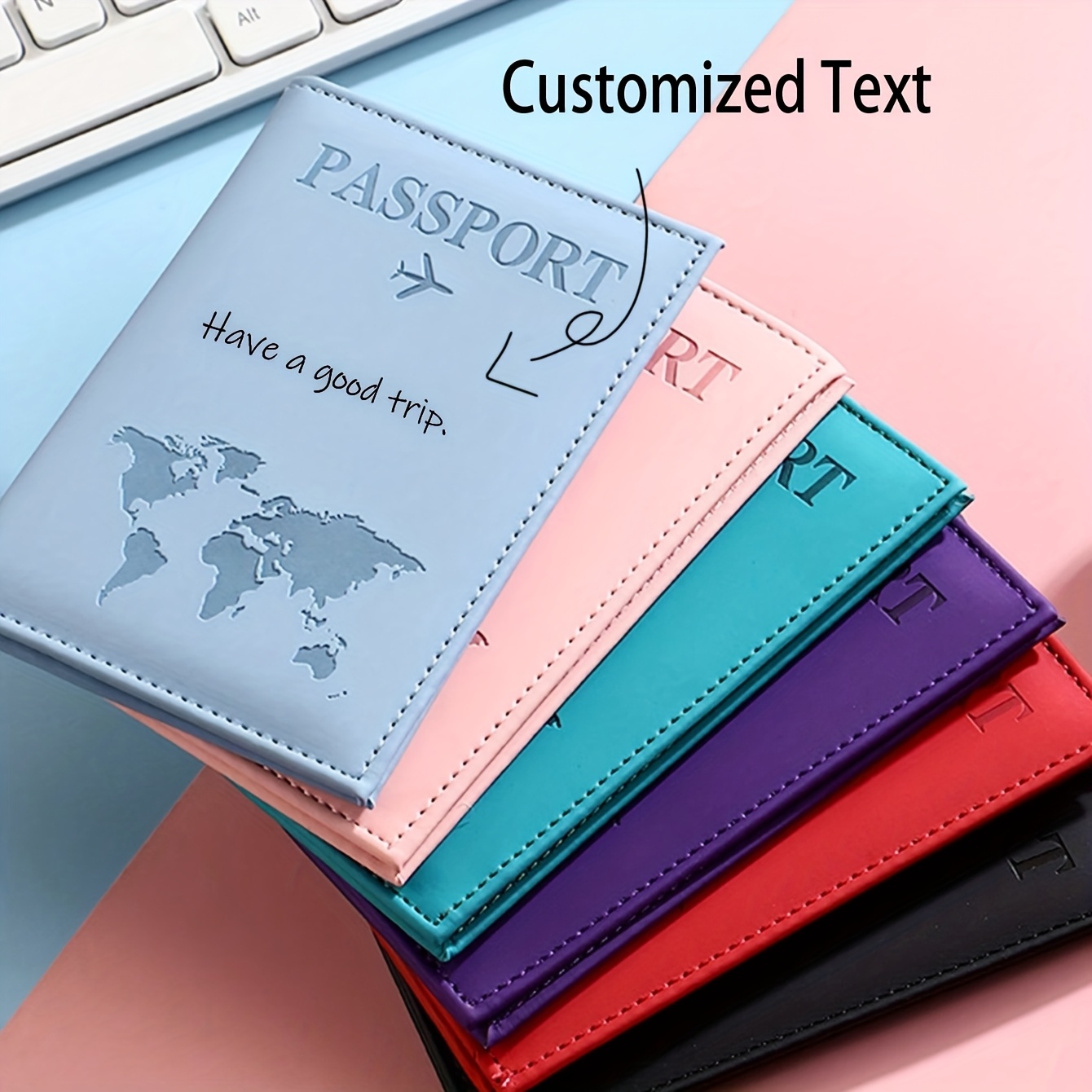 1pc Personalized Passport Hold - Travel Accessories Pink recension och pris