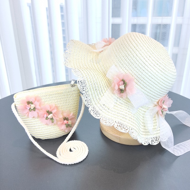 Girls 2pcs Straw Hat Solid Col - Travel Accessories For 4 Year Old recension och pris