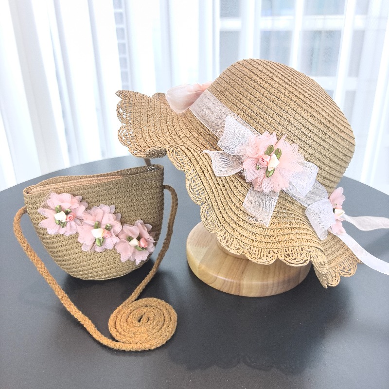 Girls 2pcs Straw Hat Solid Col - Travel Accessories For 4 Year Old recension och pris